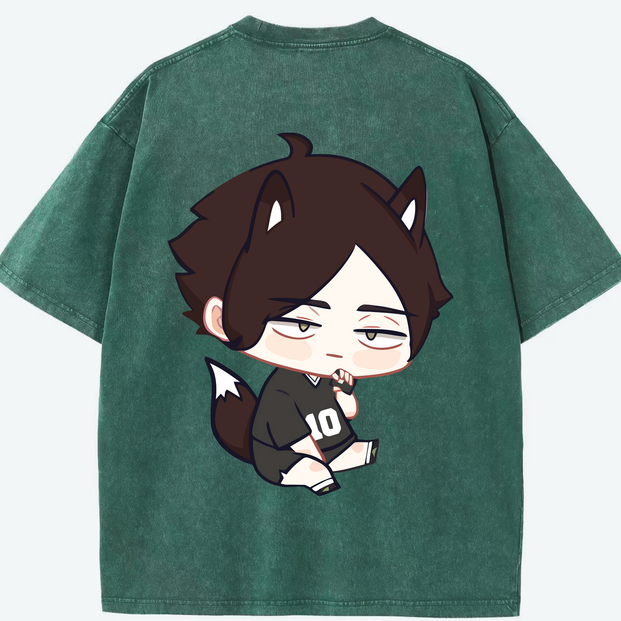 （画像用） ハイキュー!! Haikyu!! 綿100% ヴィンテージ風 半袖Tシャツ（背面プリント）